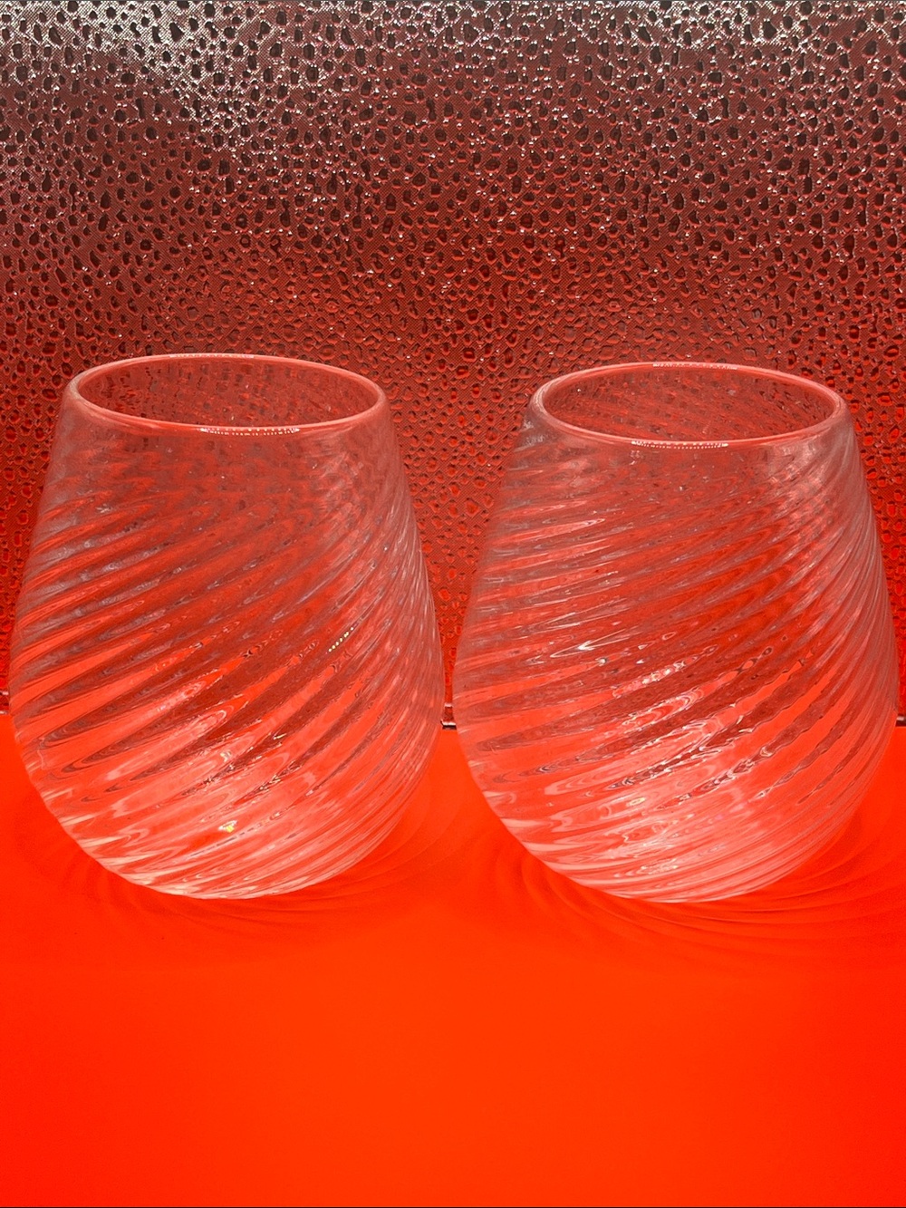 Pretentious Beer Glass Company Hand Blow PBGC Beer Glasses Swirled set of 2